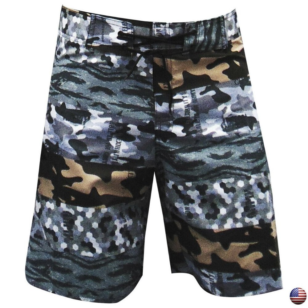 NWT CAMOUFLAGE SUMMER SURF BEACH MEN'S SWIMWEAR TRUNKS BOARD SHORTS SIZE M